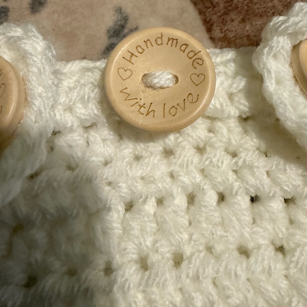 Handmade Crochet Dumpling Baby Outfit Set and Dumpling Onesie - Picture 6 of 6